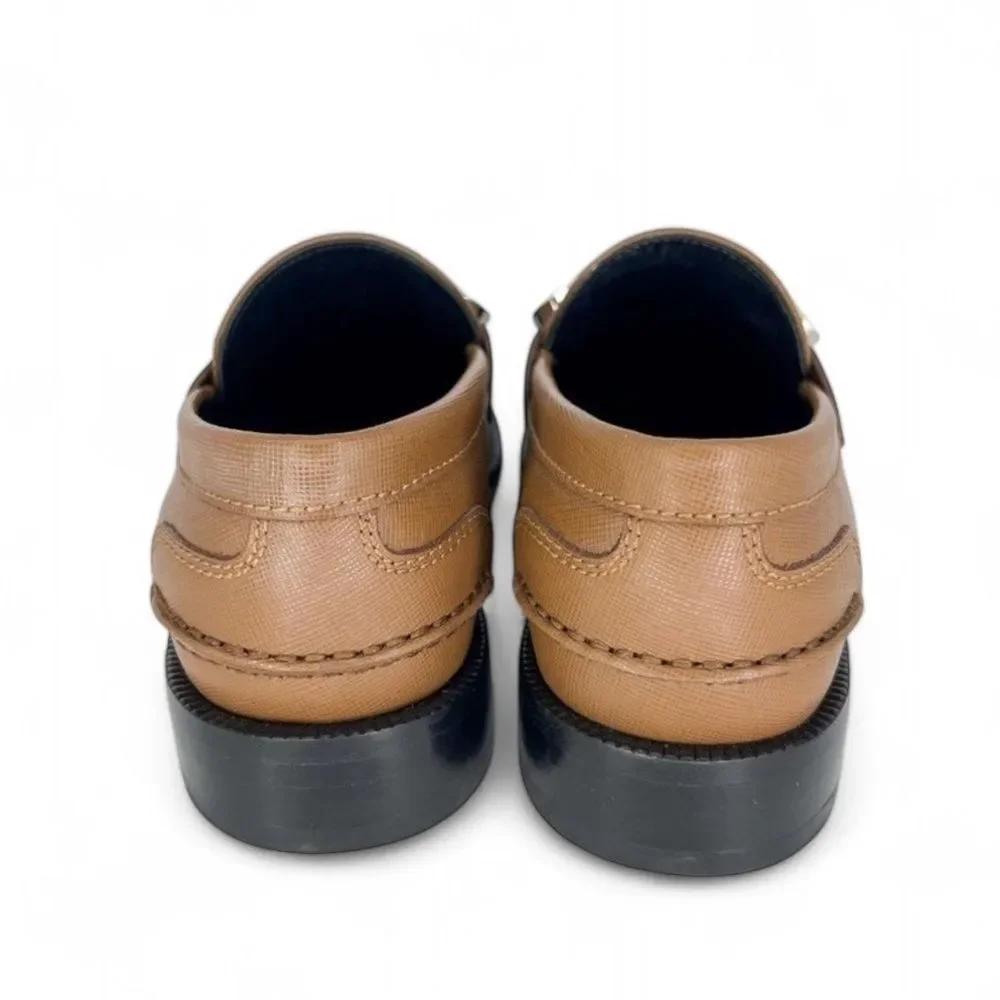 BURBERRY Women's Broadbrook Brown Nova Check Silver Hardware Loafers Siz… - Picture 11 of 14